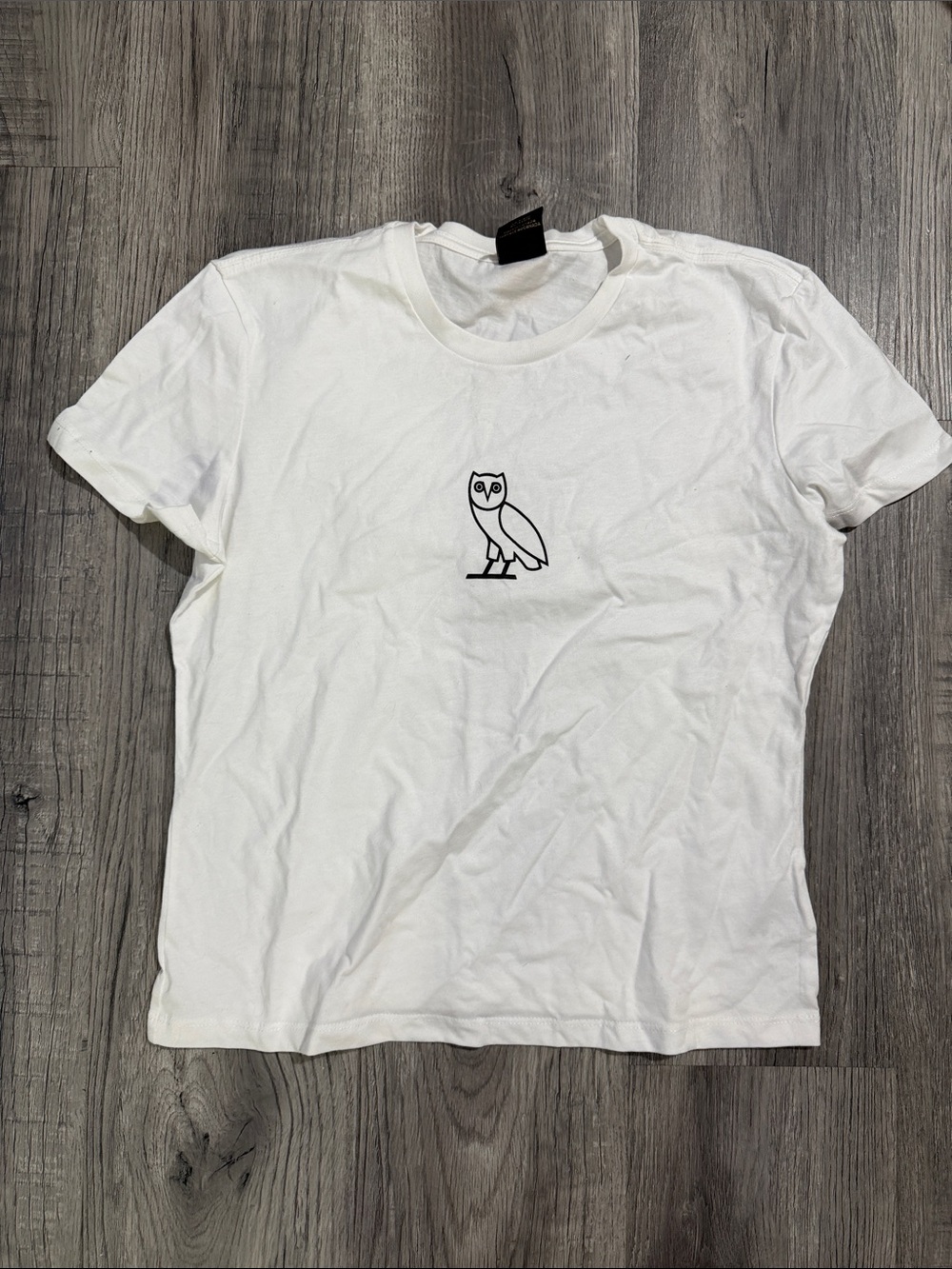 OVO White Tee with Black Owl Logo